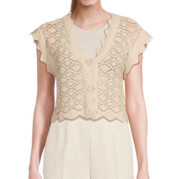VERO MODA Women's Celia Knit Button Top - Size L - NWT - Picture 1 of 4